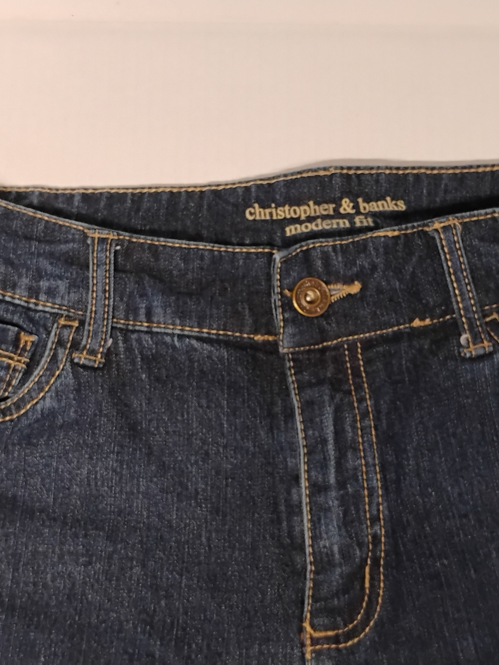christopher & banks Modern Fit Men's Dark Blue Denim Jeans